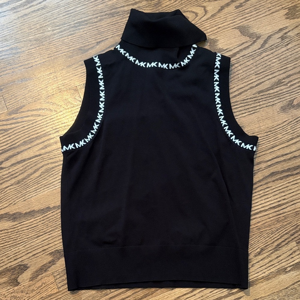 Michael Kors Logo-Trim Stretch-Viscose Turtleneck Tank